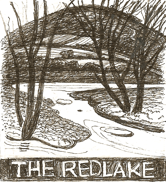 Pen and ink Redlake river